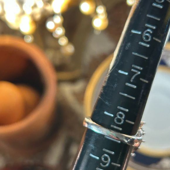 Vintage Baltic Amber Citrine & Garnet Sterling Silver Cocktail Ring - Picture 12 of 13